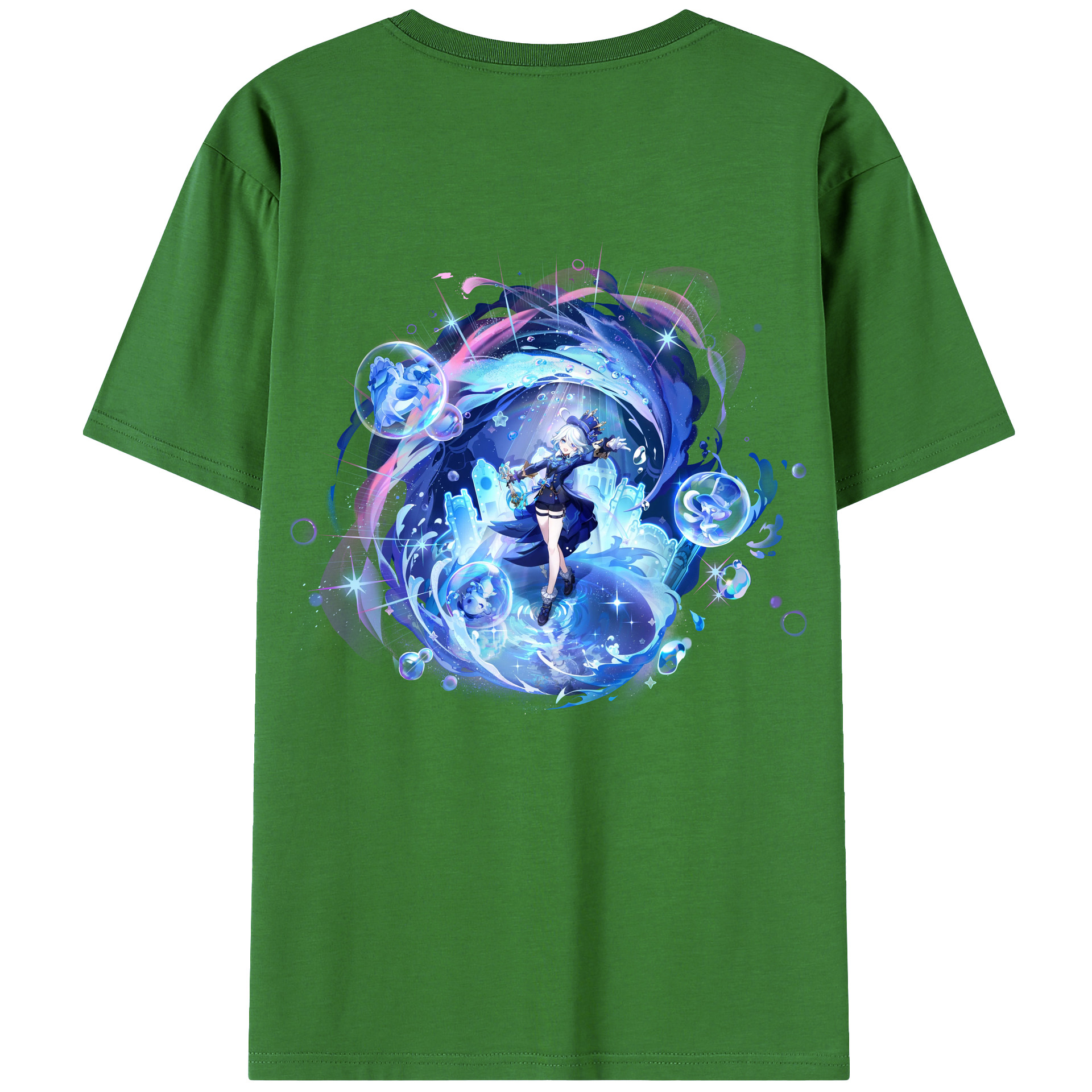 げんし神 フリーナ genshin Furina レディース半袖Tシャツ(バックプリント)
